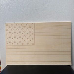New. Wooden USA Flag wall art Wood Craft Shape – Laser Cut, Unfinished DIY Decor